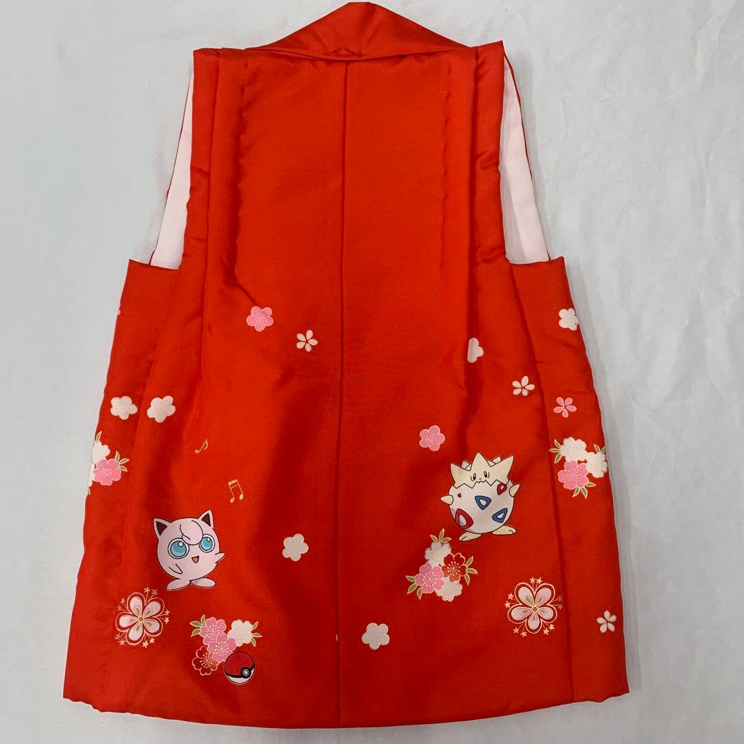 602agu22□七五三 三歳 女の子 ポケモン 着物&被布 金彩□美品