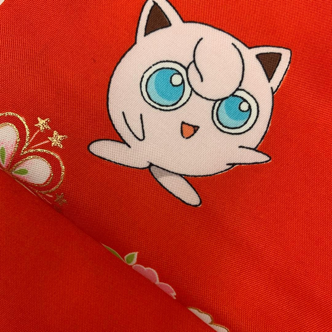 602agu22□七五三 三歳 女の子 ポケモン 着物&被布 金彩□美品