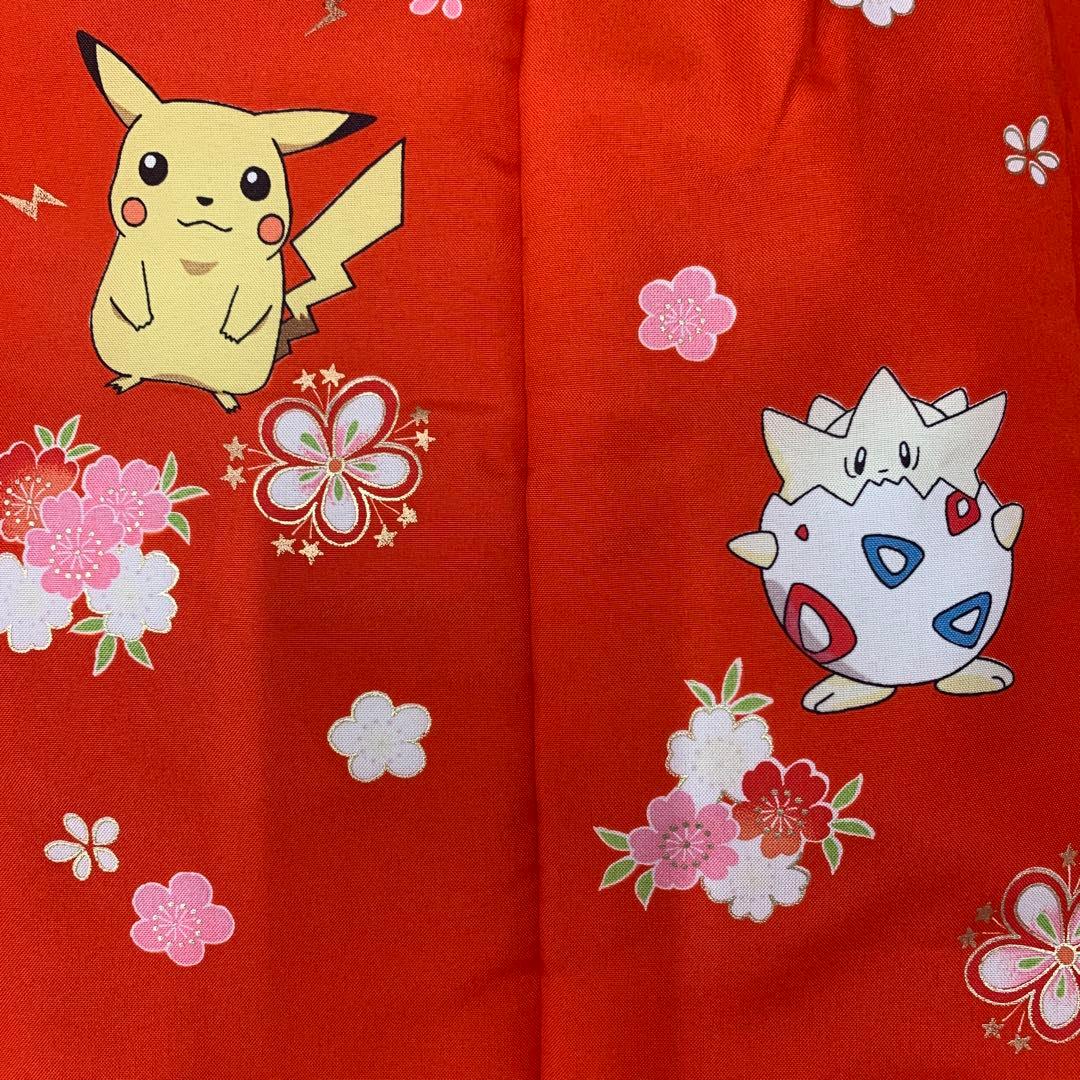 602agu22□七五三 三歳 女の子 ポケモン 着物&被布 金彩□美品