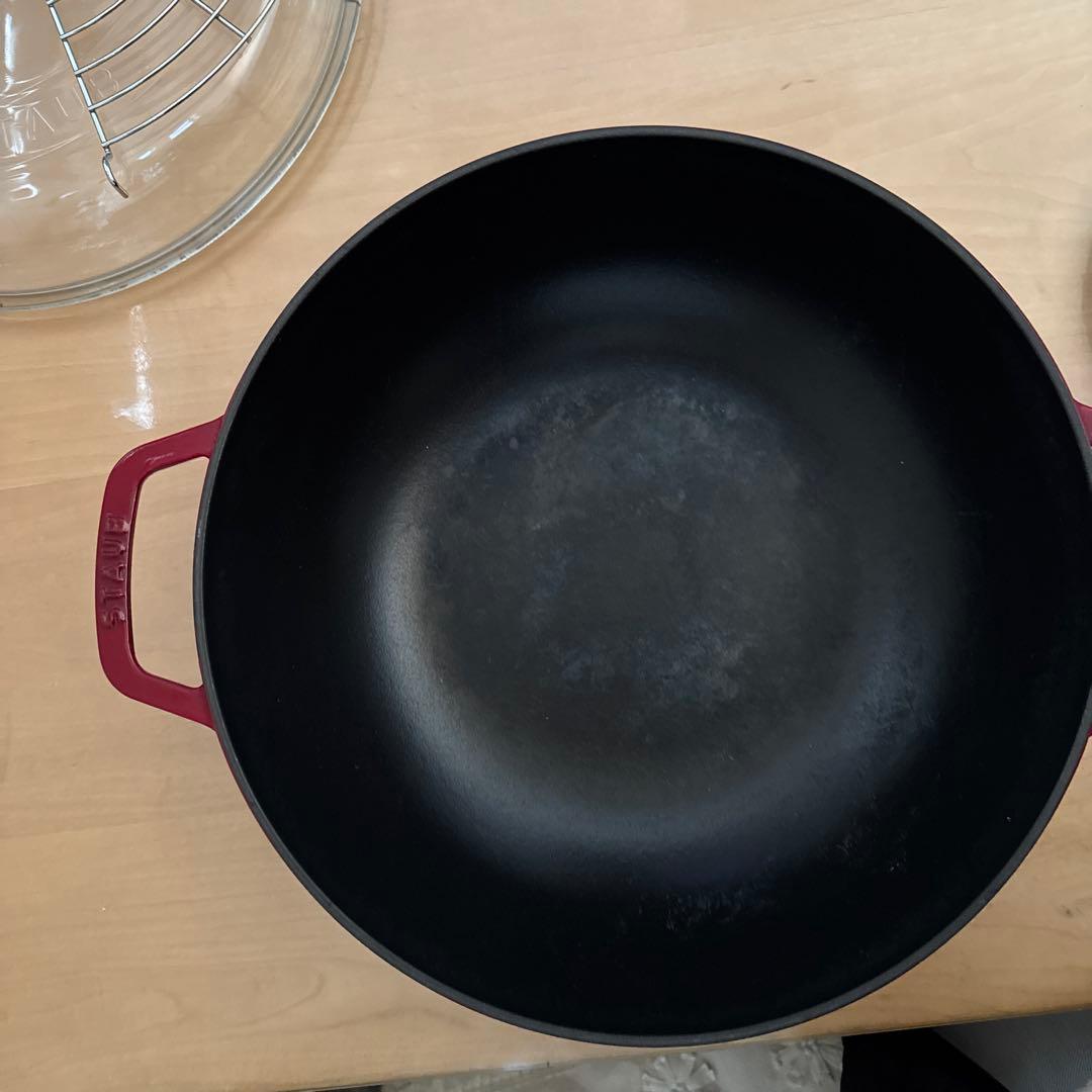 STAUB ストウブ ウォック グリル ガラスドーム型蓋 30cm セット