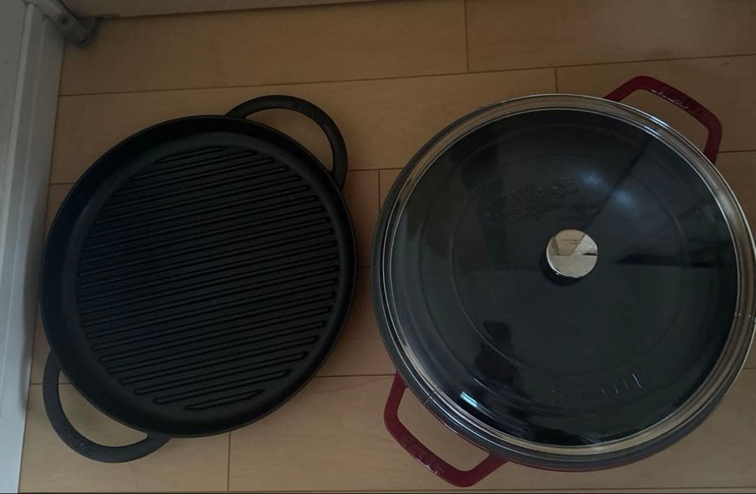 STAUB ストウブ ウォック グリル ガラスドーム型蓋 30cm セット