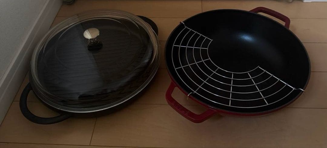 STAUB ストウブ ウォック グリル ガラスドーム型蓋 30cm セット