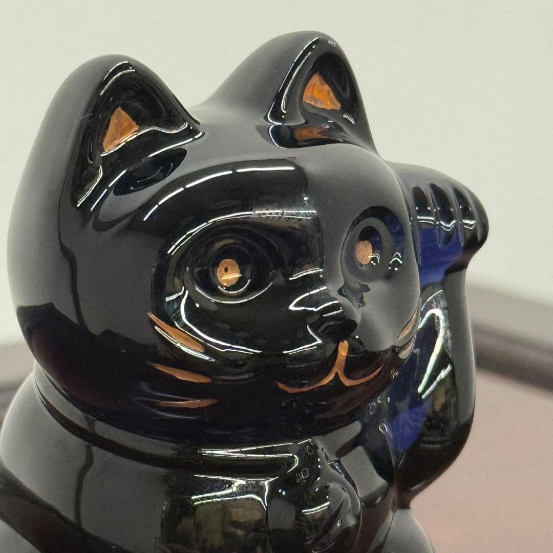 H19KZ13b 美品 Baccarat バカラ 黒猫