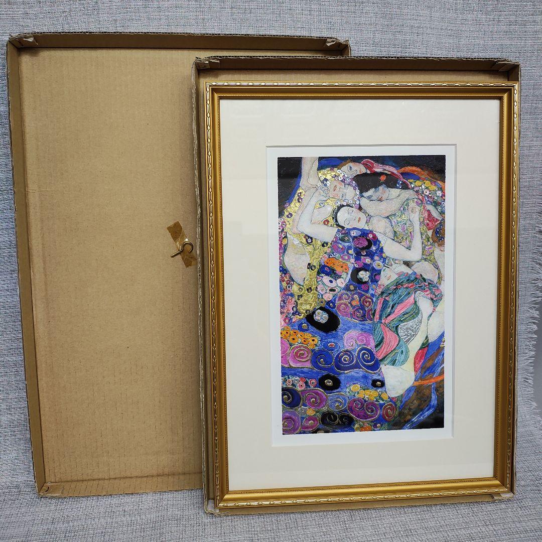 グスタフ クリムト 乙女たち 極美品 インテリアアート 額装 ミクストメディア）