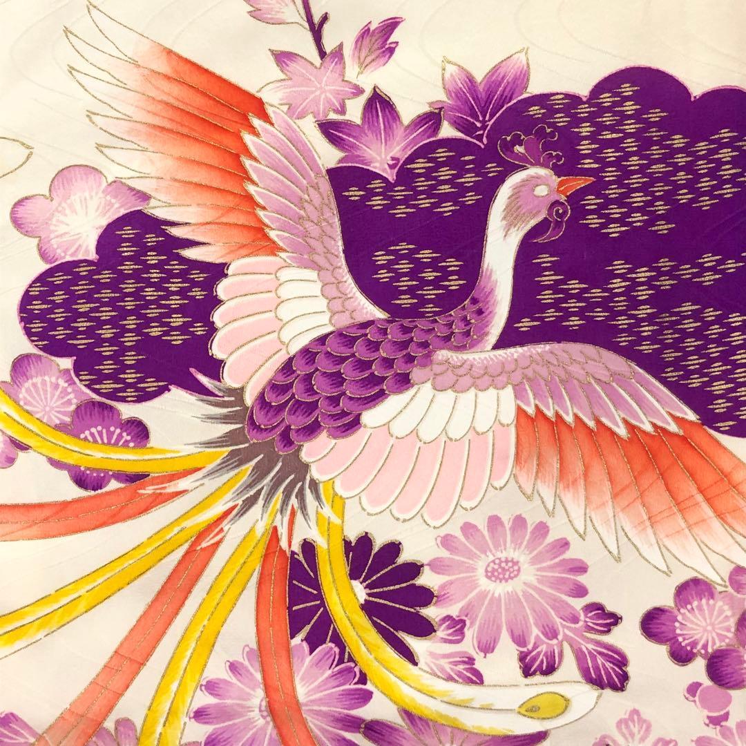 子供着物 七五三 3歳 刺繍 鳳凰 乳白色 CK-7374