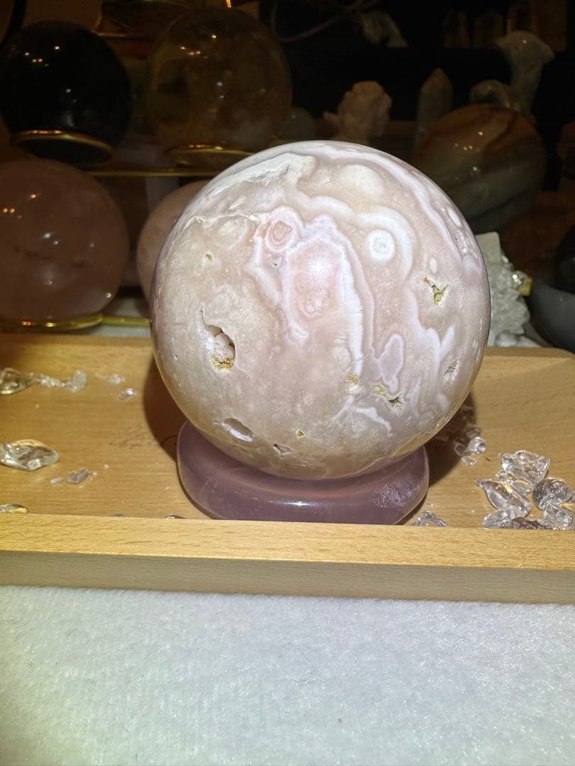 桜瑪瑙ピンクアメジストスフィアB 67.1mm