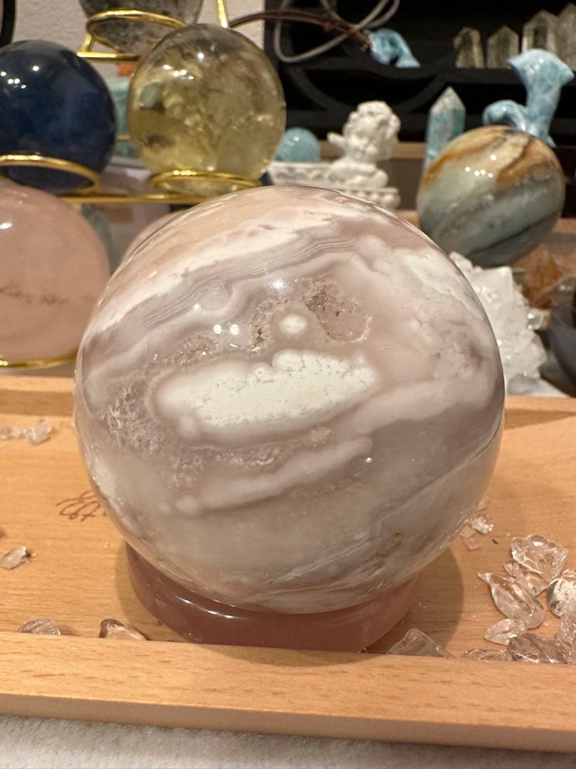 桜瑪瑙ピンクアメジストスフィアB 67.1mm