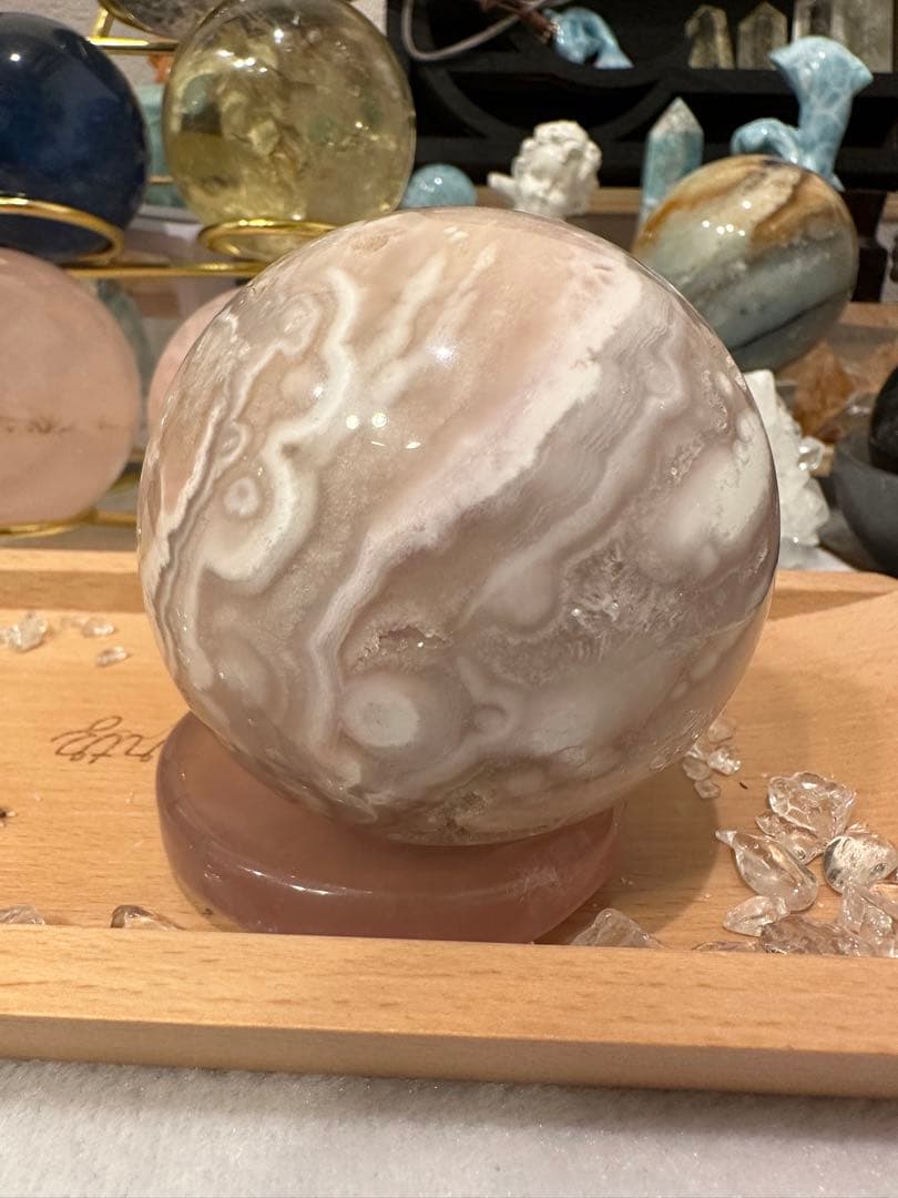 桜瑪瑙ピンクアメジストスフィアB 67.1mm