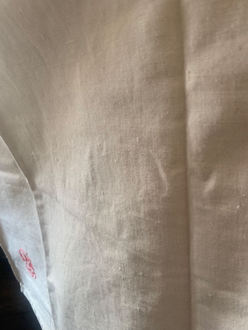 希少超大判 赤刺繍 フランスアンティーク未漂白リネン 二枚はぎ3.4x2.4m