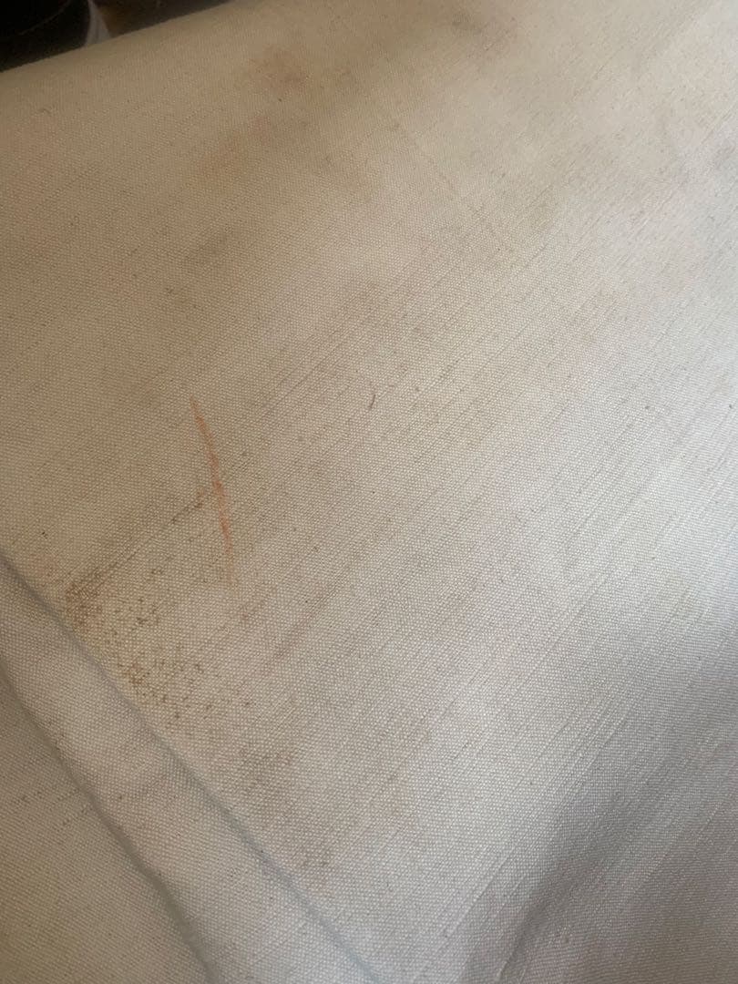 希少超大判 赤刺繍 フランスアンティーク未漂白リネン 二枚はぎ3.4x2.4m