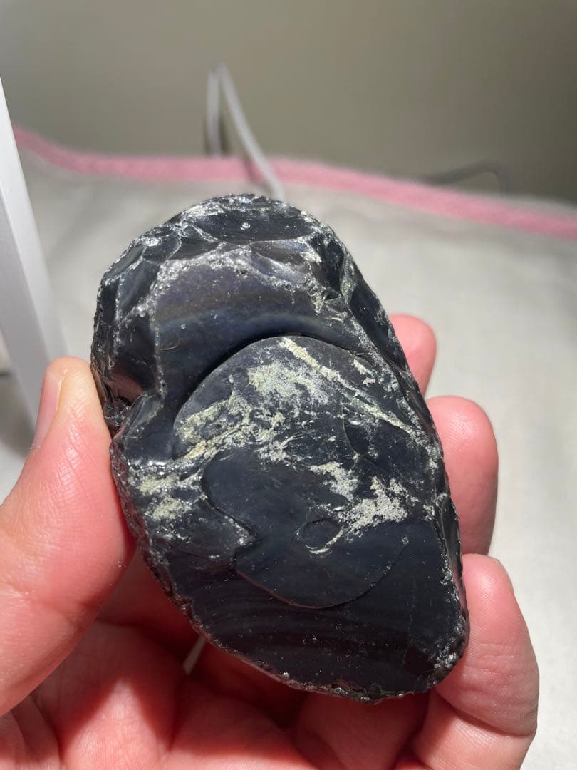 研磨品　十勝石玲瓏　ディープブルー＋マスタードイエロー　レインボーオブシディアン