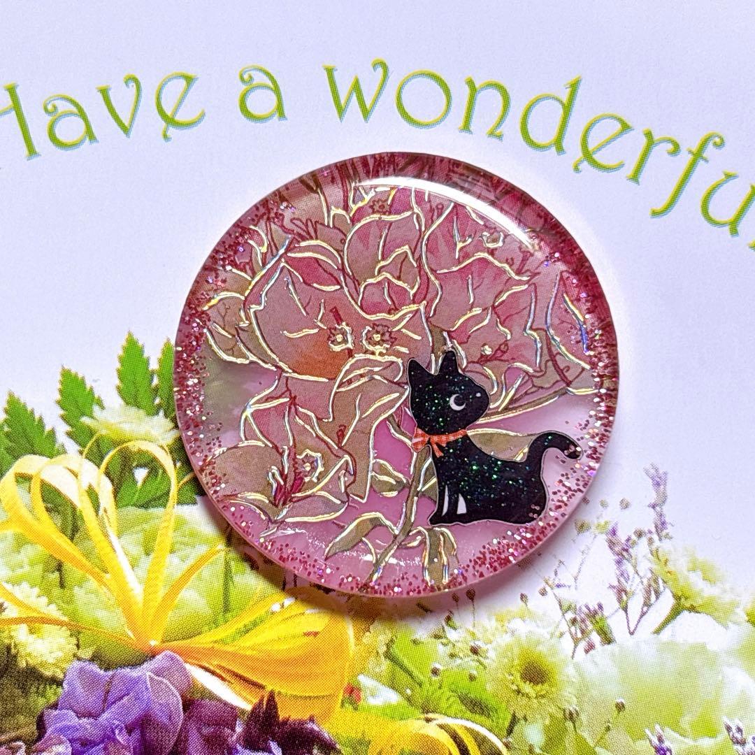 NO 486レジンヘアゴムブローチハンドメイド猫ちゃん