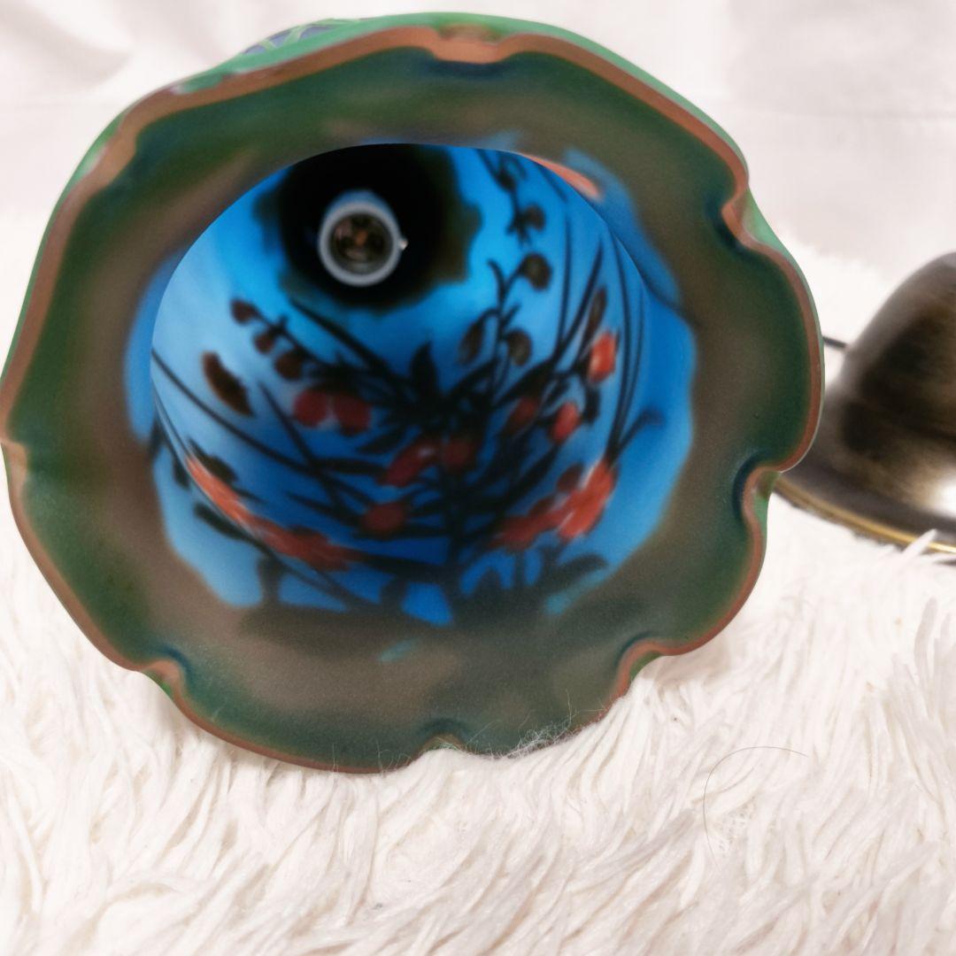 ガレ風 アンティーク調 ペンダントライト ランプ ガラス 花模様 デコライト