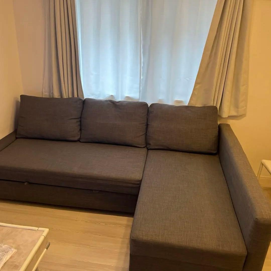 【直接引取】IKEA FRIHETEN ソファベッド ダークグレーフリーヘーテン