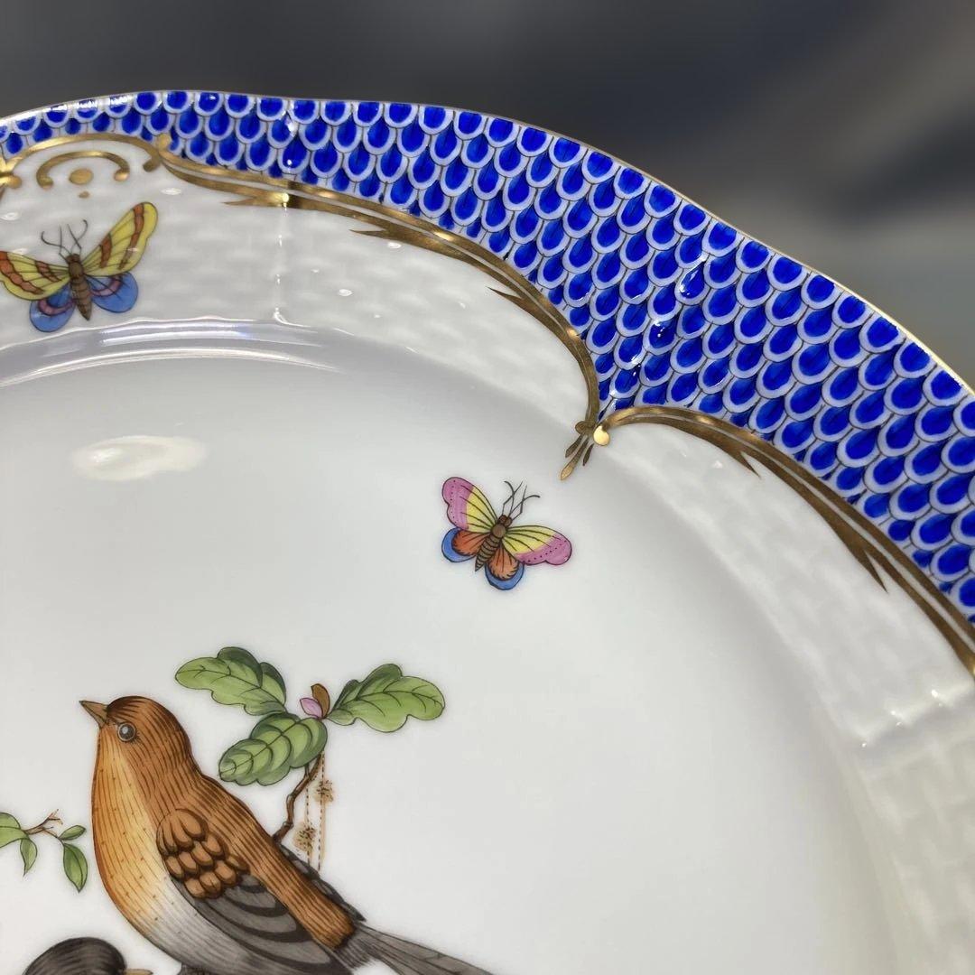 モアヘレンド　ロスチャイルド　バード　ブルースケールプレートハンドペイント