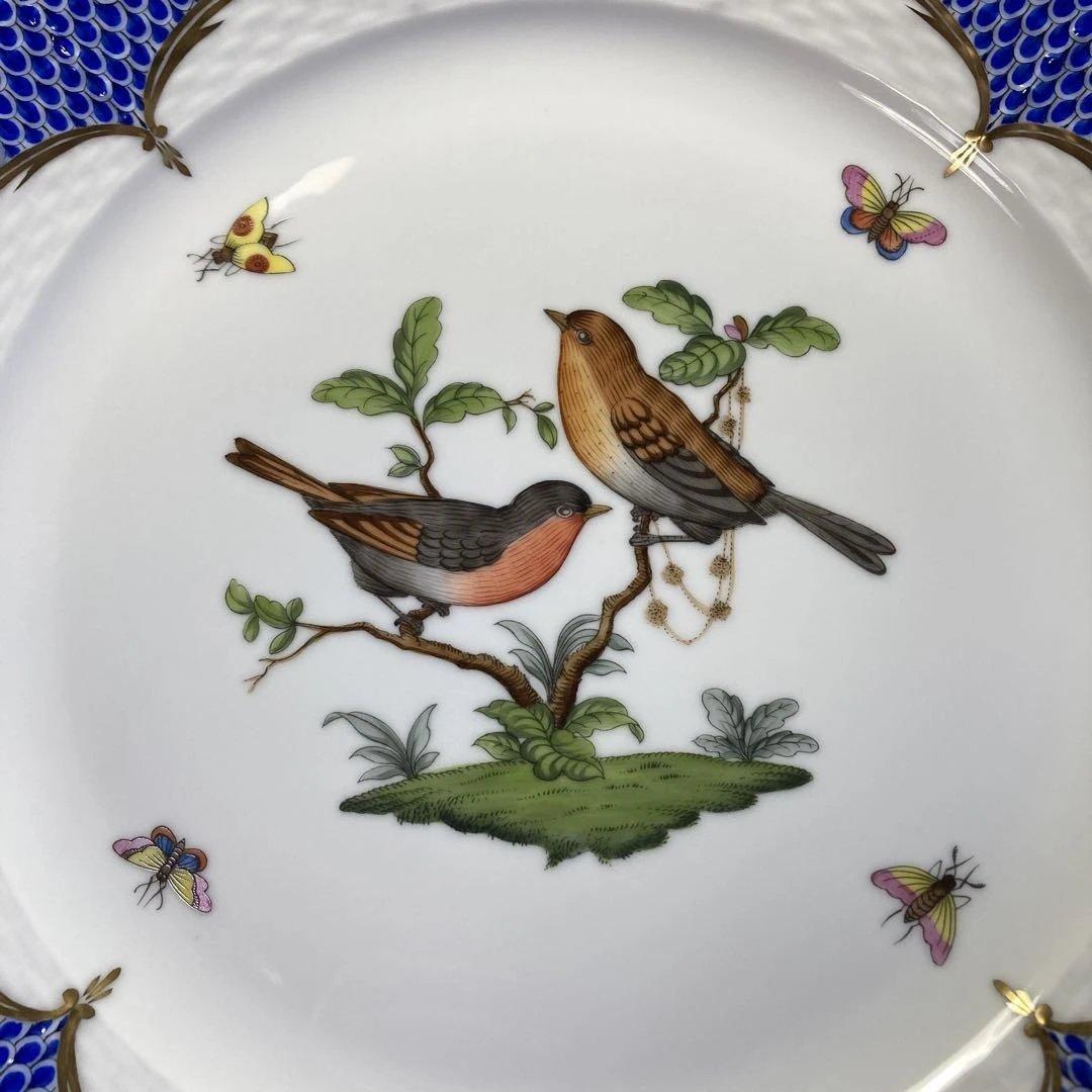 モアヘレンド　ロスチャイルド　バード　ブルースケールプレートハンドペイント