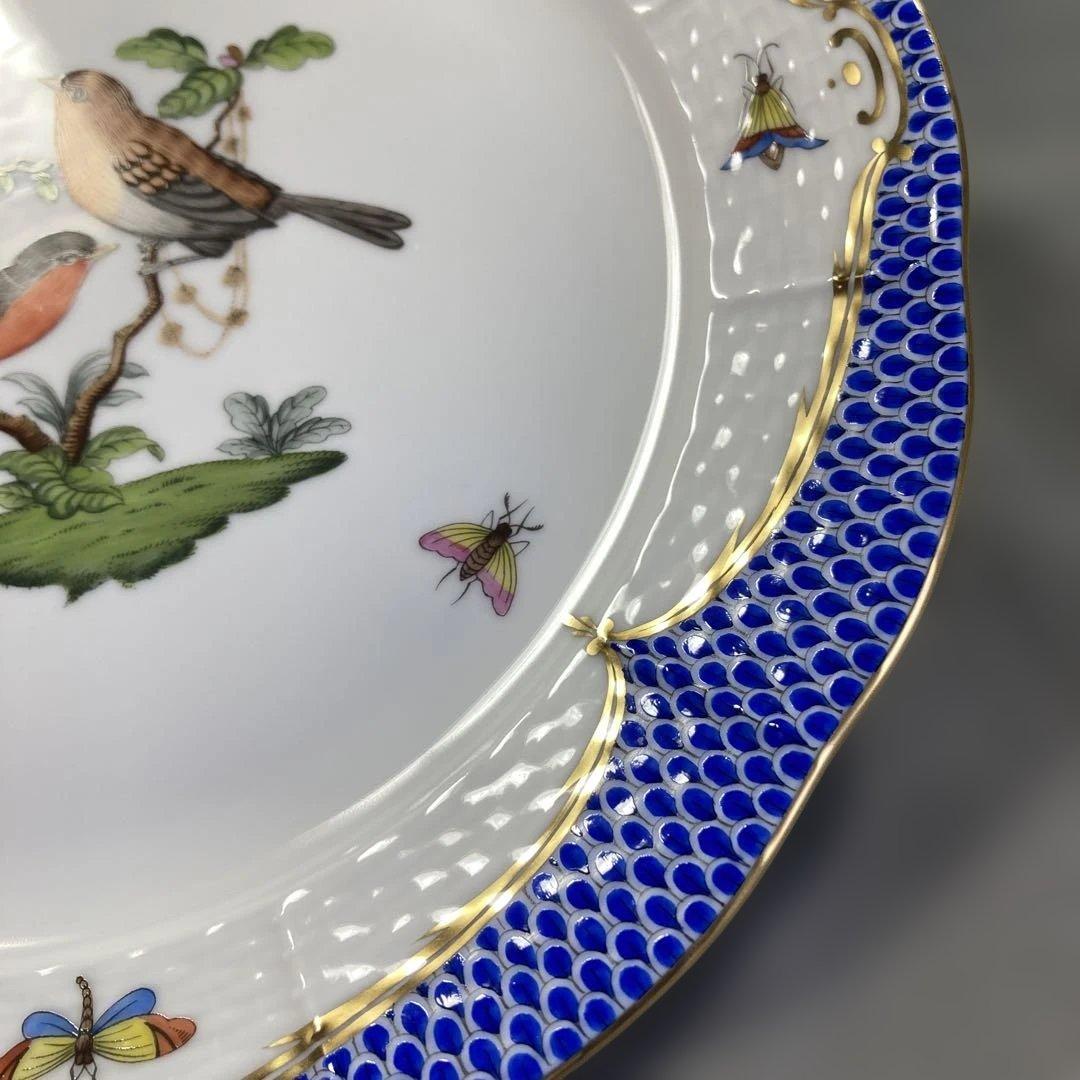 モアヘレンド　ロスチャイルド　バード　ブルースケールプレートハンドペイント