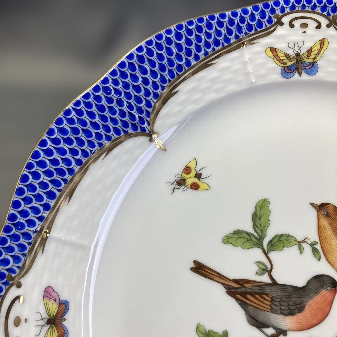 モアヘレンド　ロスチャイルド　バード　ブルースケールプレートハンドペイント