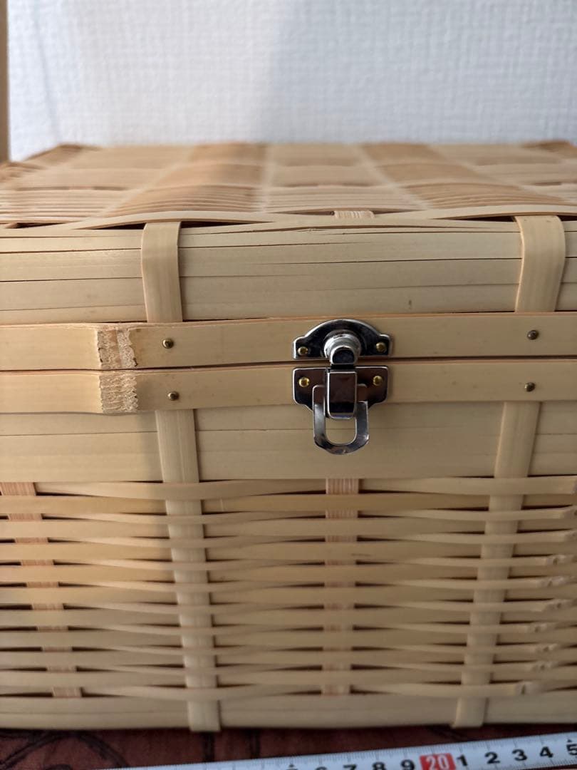 白竹　ピクニックバスケット　1点 竹かご 行楽　お弁当