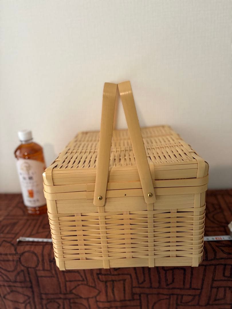 白竹　ピクニックバスケット　1点 竹かご 行楽　お弁当