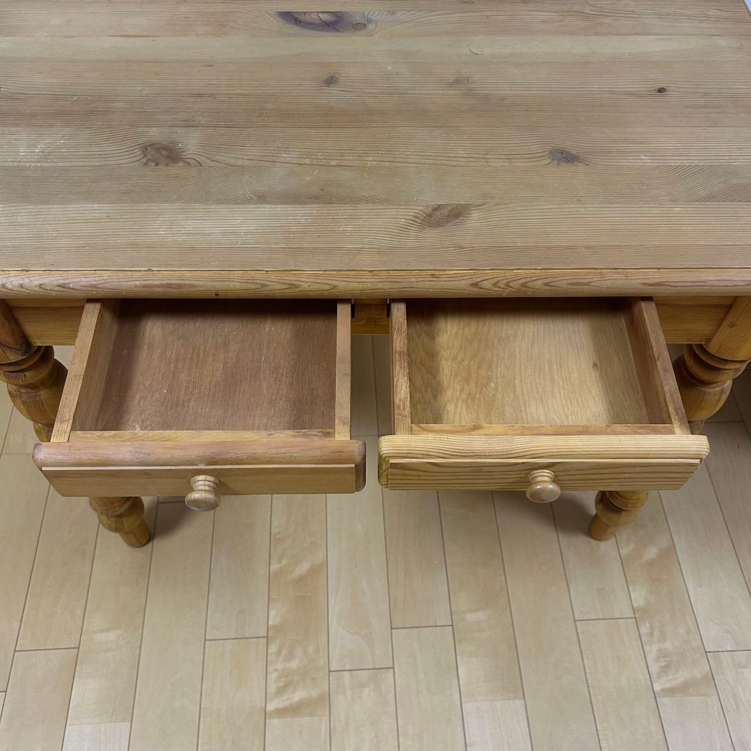 カントリー家具　デスク　パイン材　引き出し2 アンティークデスク　テーブル