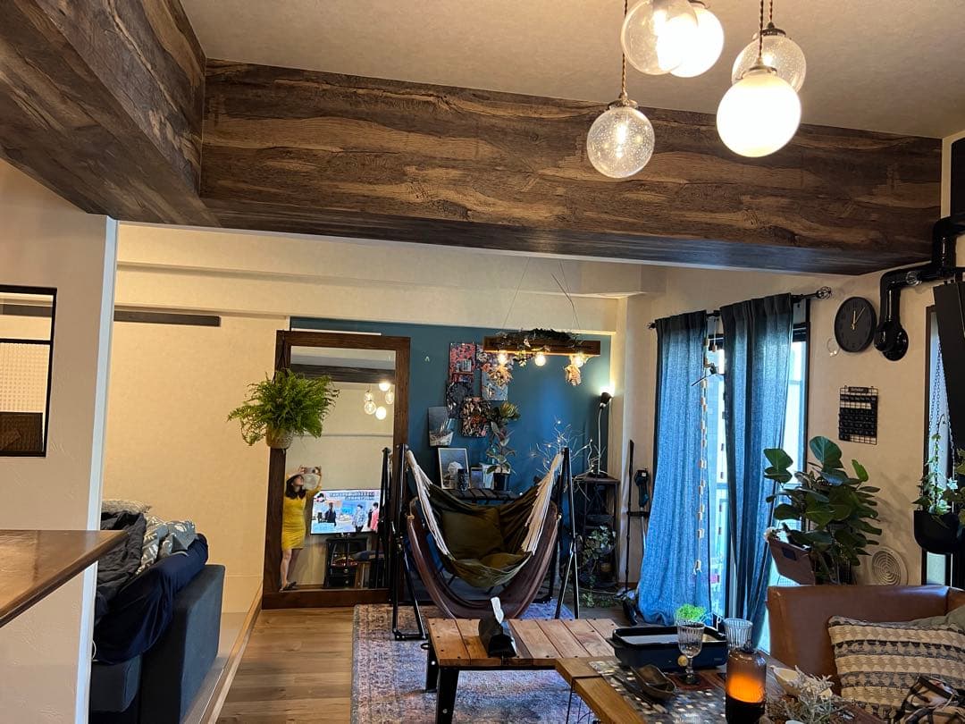 団地にオススメ直接引取限定　右袖e'sファニチャー　洗えるデニムソファ