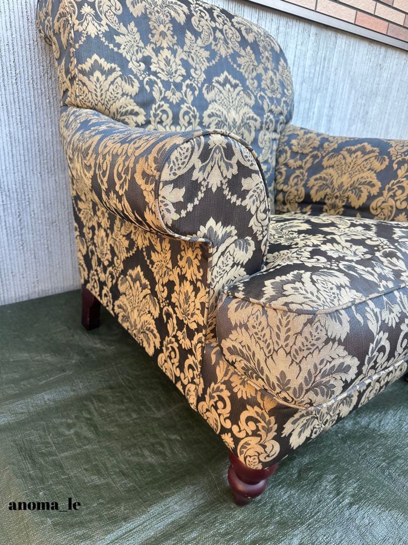 3006【アームチェア】シングルソファ　クラシック　ヴィンテージ　インテリア◎