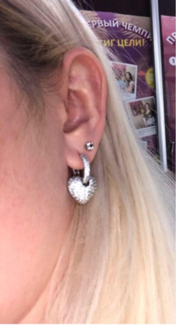 ❤️スワロフスキー❤️ぶっくりかわいい　ハートパヴェ 上品華やか