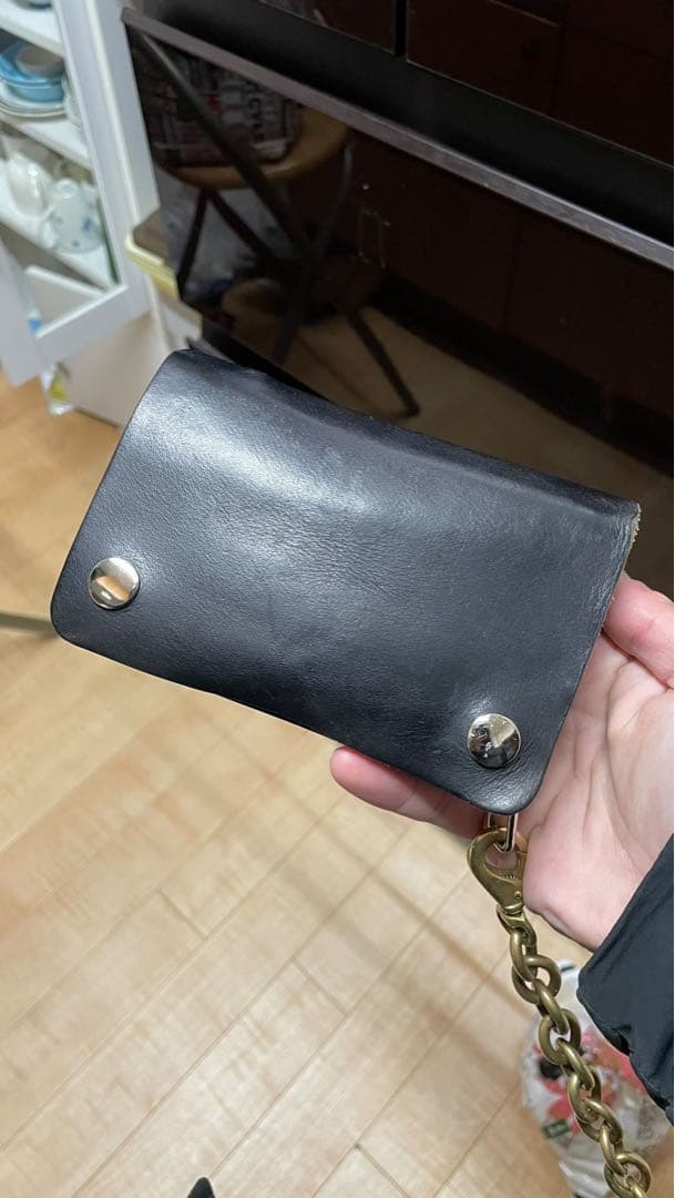 ミドルトラッカーウォレット　三層　茶芯　レザークラフト　ハンドメイド