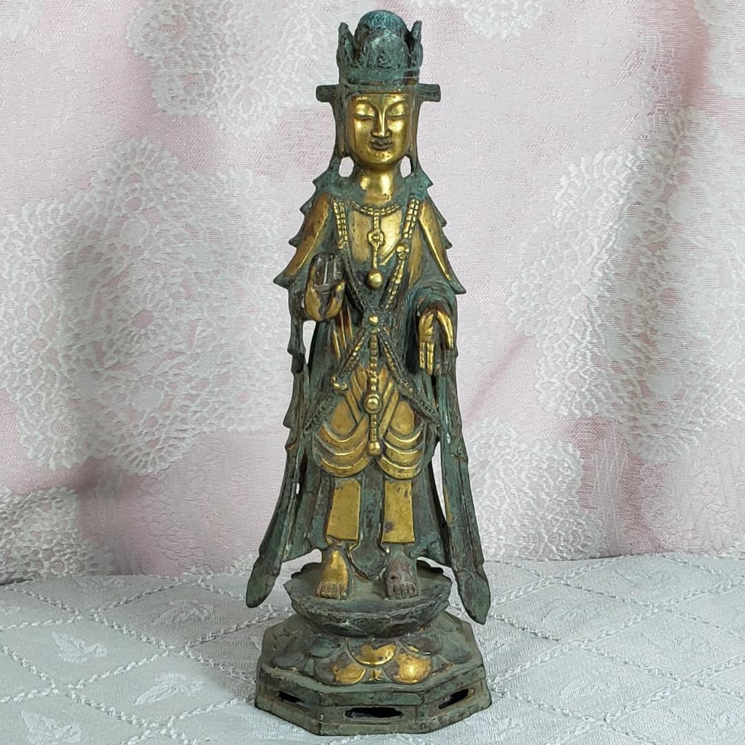 【百済仏】◆百済金銅観音菩薩立像 仏像◆検）新羅仏 白鳳仏 空海 飛鳥仏 千利休