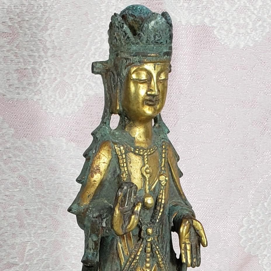 【百済仏】◆百済金銅観音菩薩立像 仏像◆検）新羅仏 白鳳仏 空海 飛鳥仏 千利休