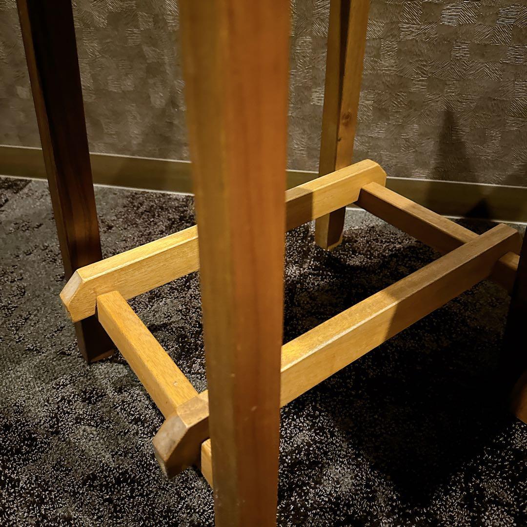 2脚セット 北欧風 天然木 カウンターチェア スツール ハイスツール ナチュラル