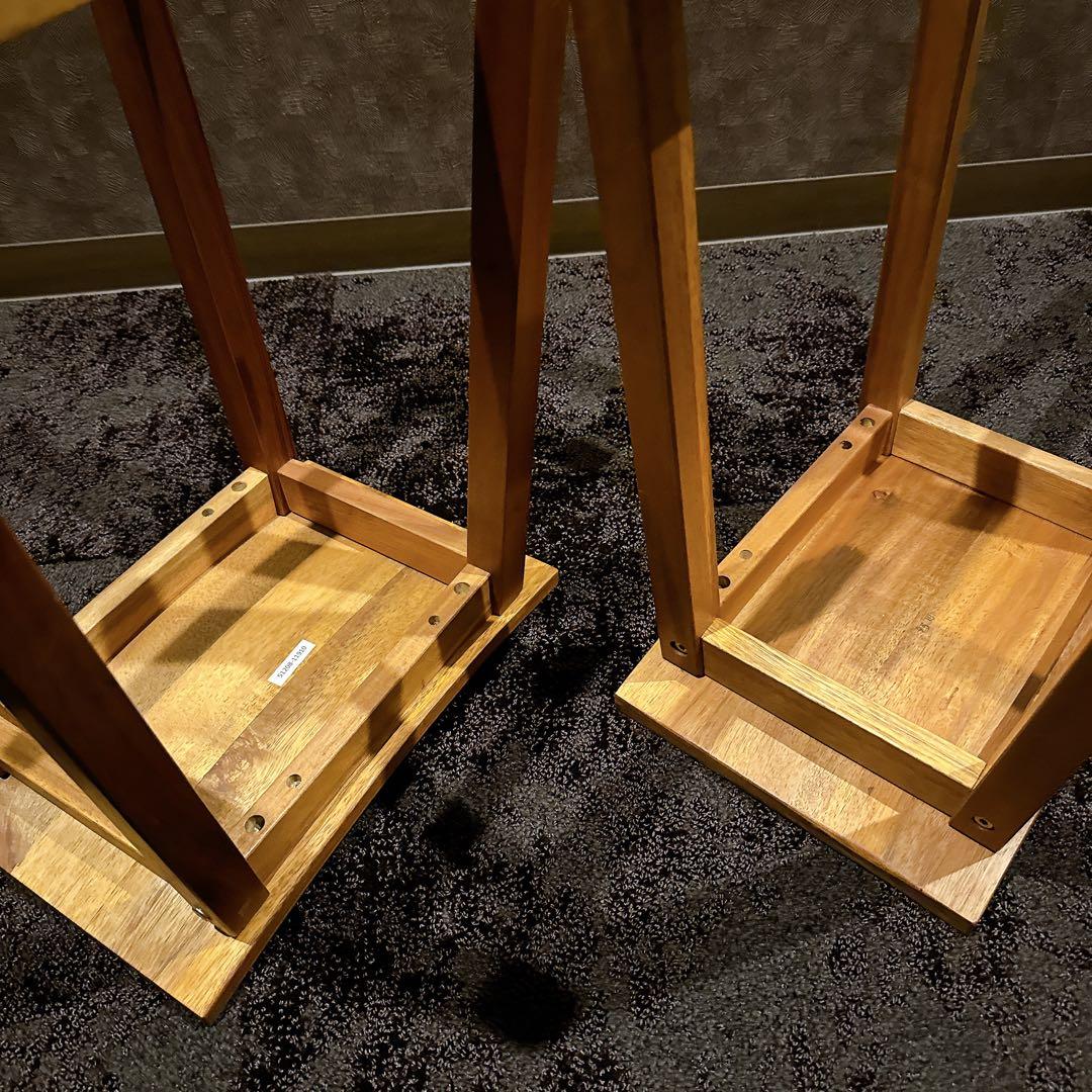 2脚セット 北欧風 天然木 カウンターチェア スツール ハイスツール ナチュラル