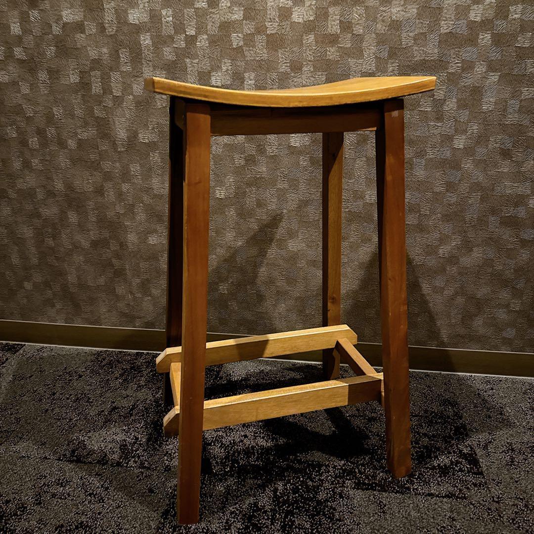2脚セット 北欧風 天然木 カウンターチェア スツール ハイスツール ナチュラル