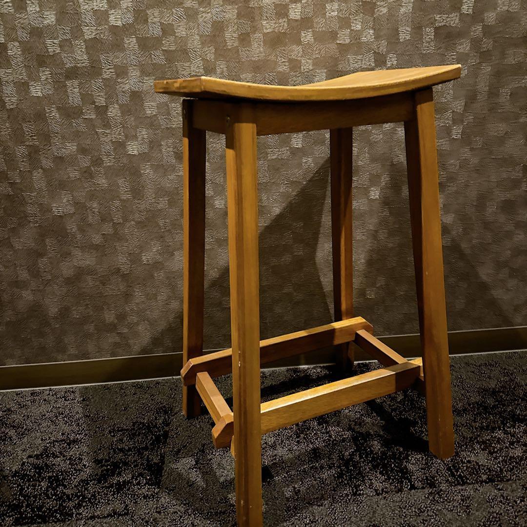2脚セット 北欧風 天然木 カウンターチェア スツール ハイスツール ナチュラル