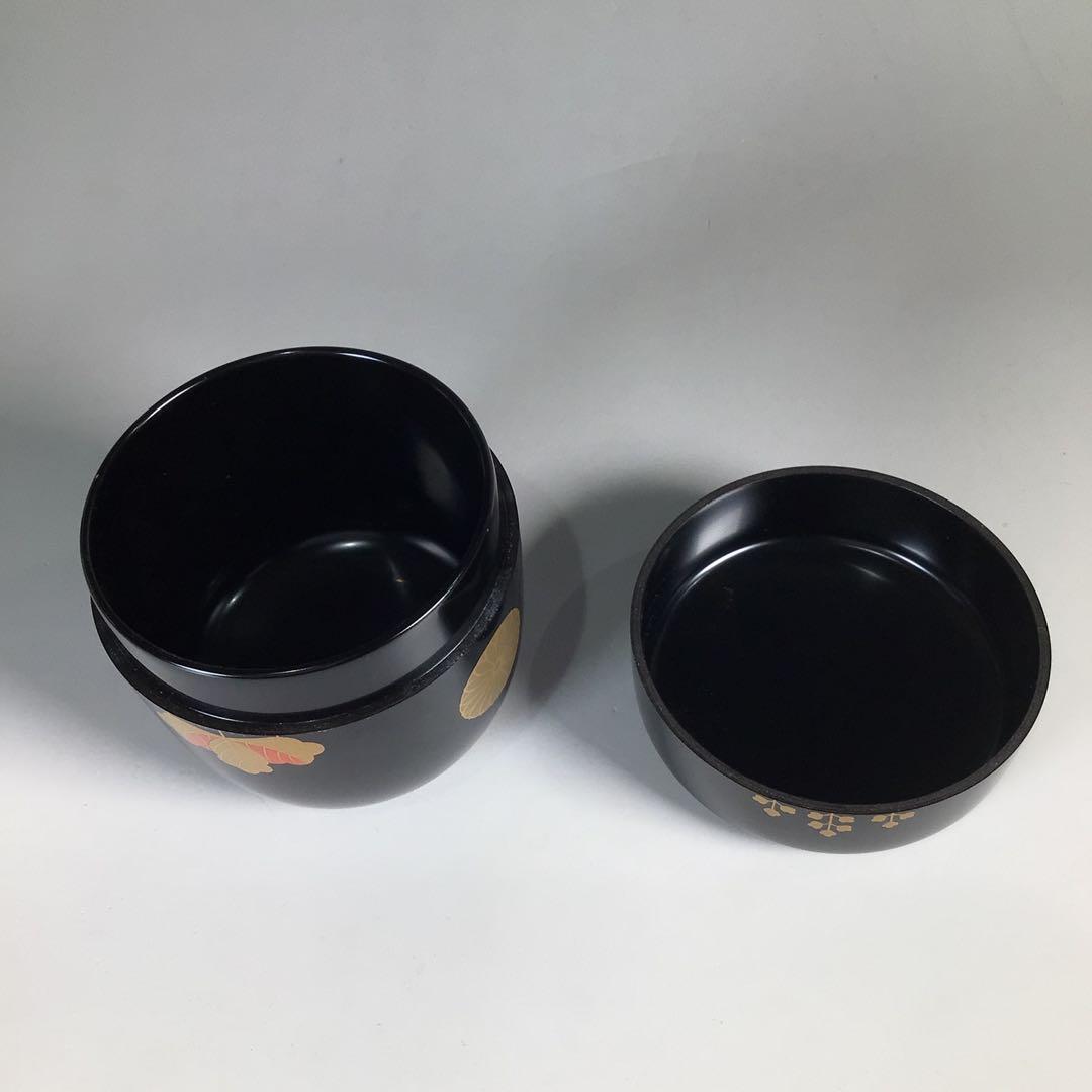 M930 棗 『中川秀甫作』『黒漆塗』『高台寺蒔絵』『中棗』 共箱