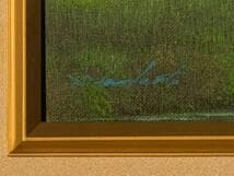 【真作】絵画　羽中田晴夫　油彩4号　北海道　牧歌的風景　証明書付　V67