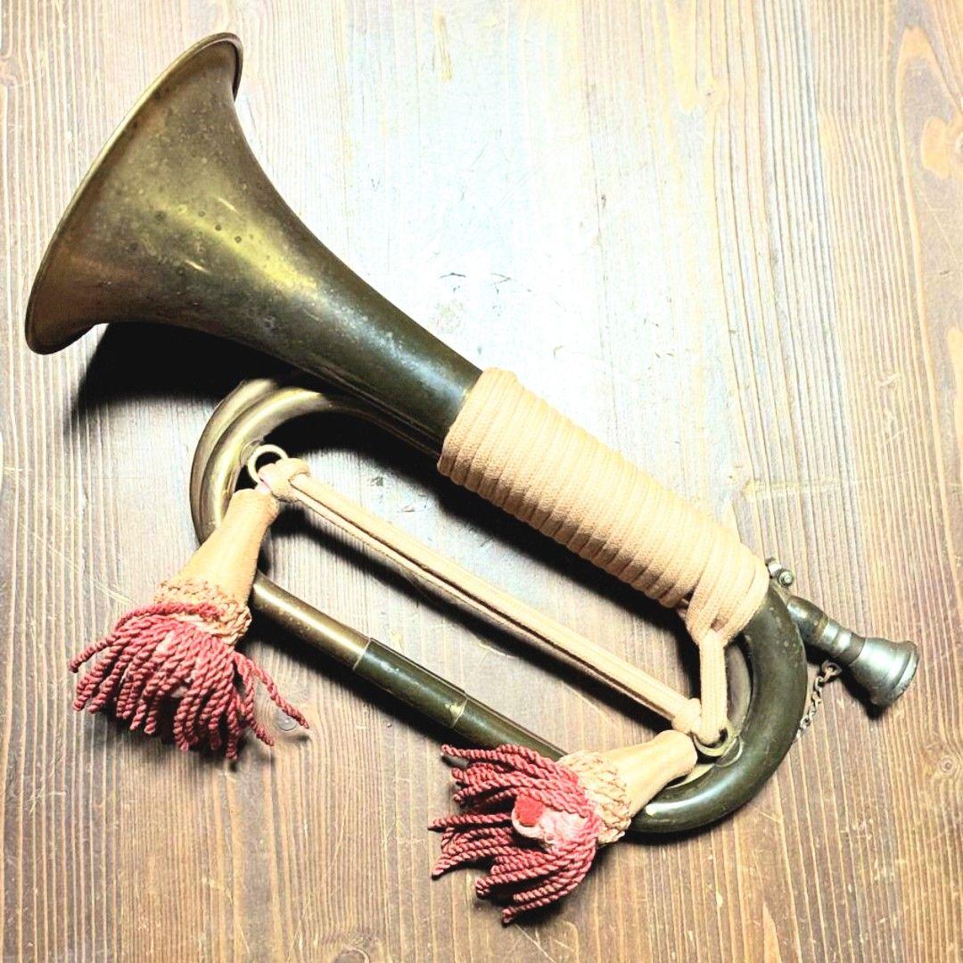 当時物】旧日本軍・軍隊ラッパ（喇叭）信号ラッパ・突撃ラッパ 二巻④