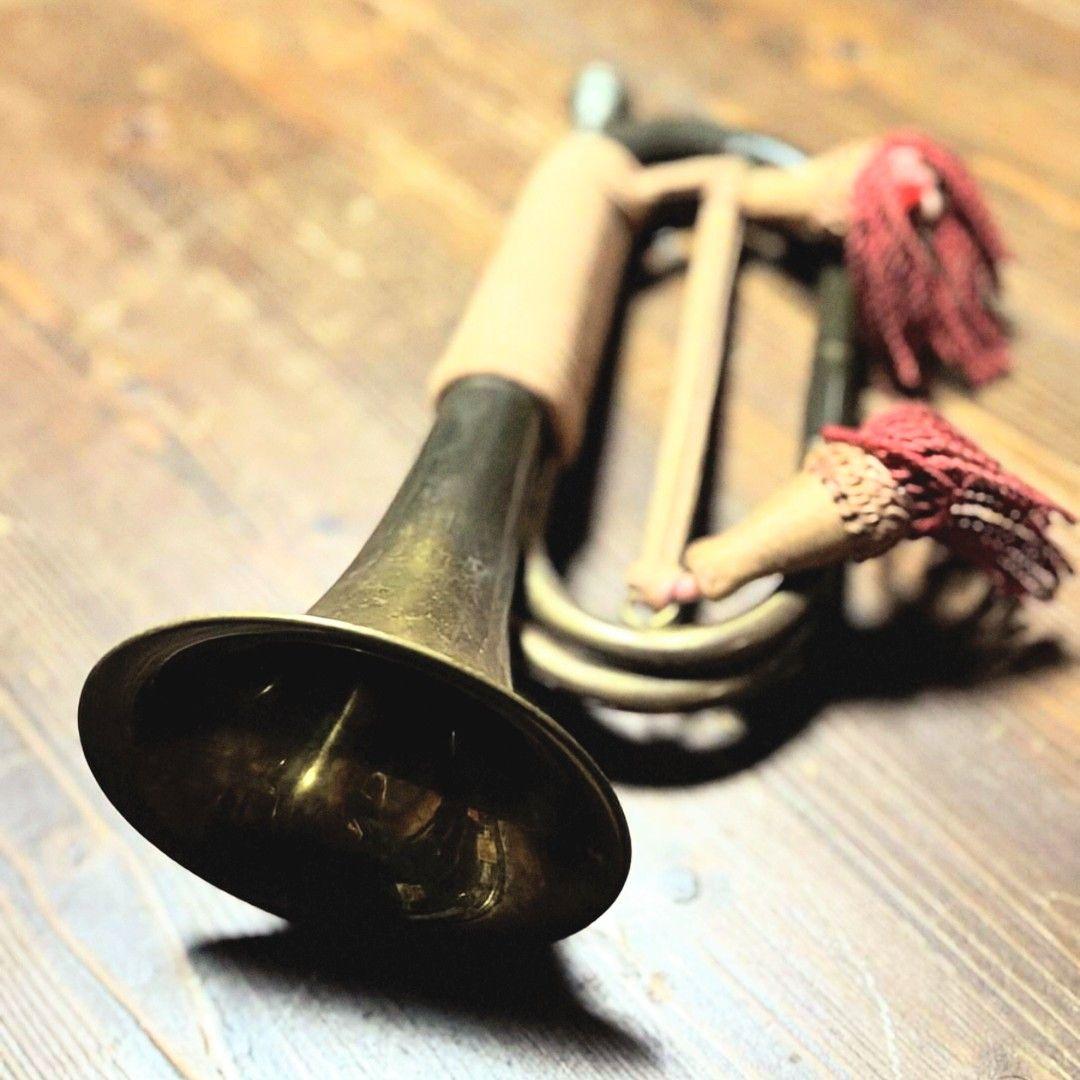 当時物】旧日本軍・軍隊ラッパ（喇叭）信号ラッパ・突撃ラッパ 二巻④