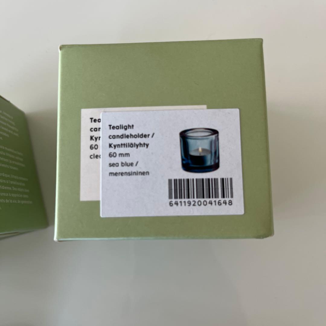 iitala marimekko KIVI シーブルー ガラスキャンドルホルダー