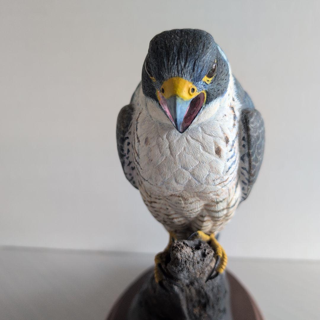 ok0330さま専用 ハヤブサとオオルリ 木彫りの野鳥　野鳥彫刻