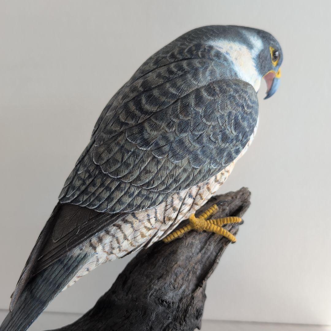 ok0330さま専用 ハヤブサとオオルリ 木彫りの野鳥　野鳥彫刻