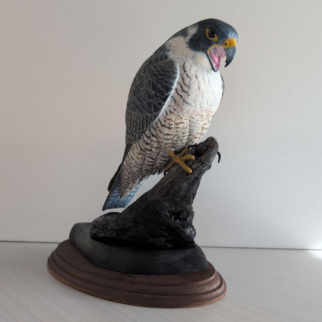 ok0330さま専用 ハヤブサとオオルリ 木彫りの野鳥　野鳥彫刻