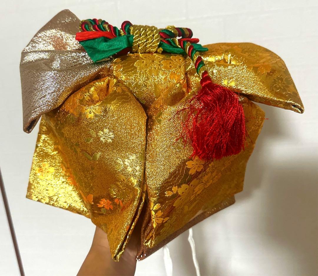 七五三 7才 着物 作り帯 小物セット 中古品 蝶々 絞り柄