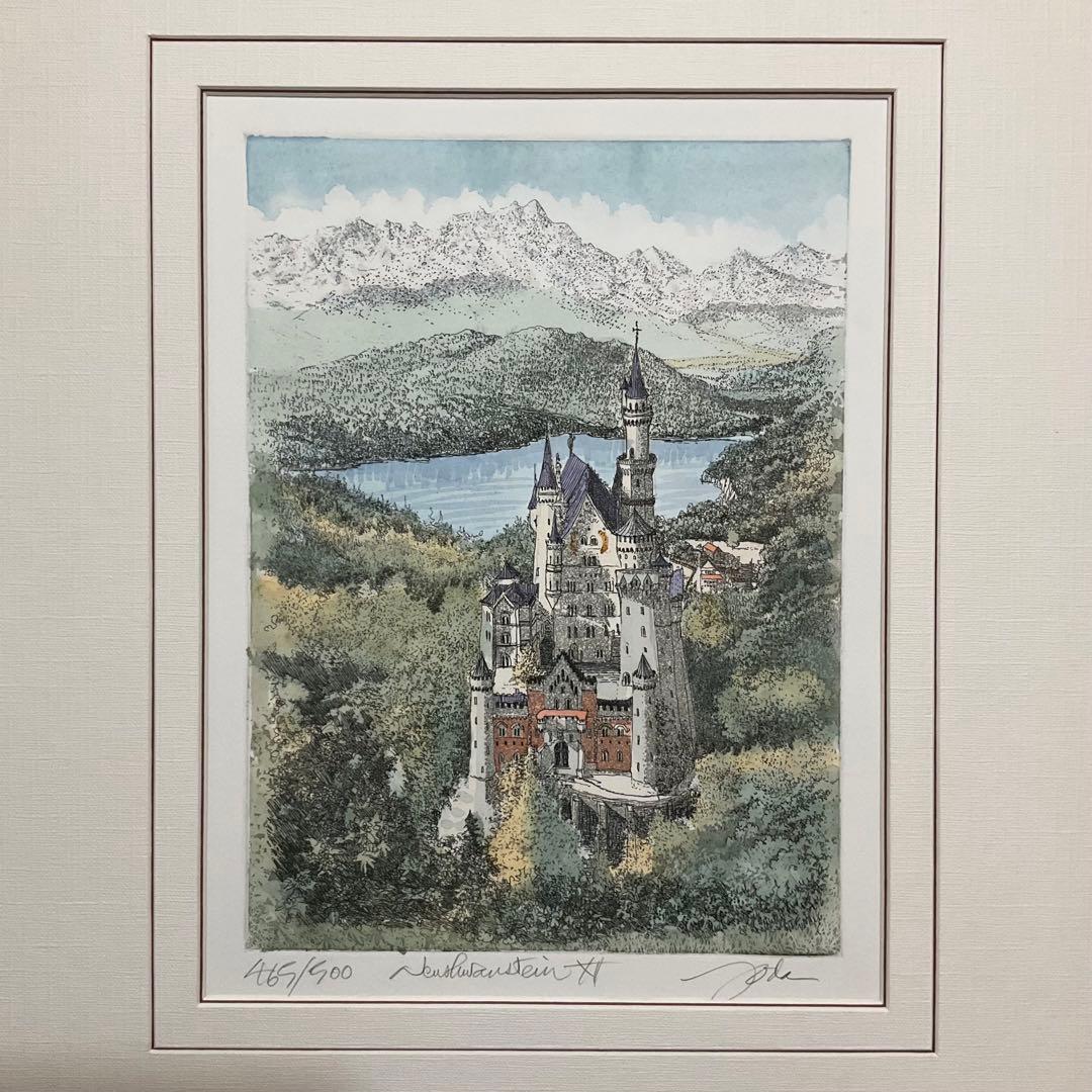 絵画・額縁・版画・織田 義郎・新品未使用・ノイシュバンシュタインⅫ