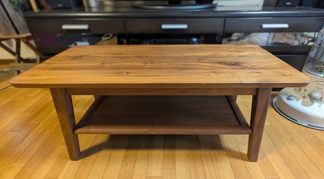 BRUNO 天然木センターテーブル 95サイズ /ウォールナット/引出し付き