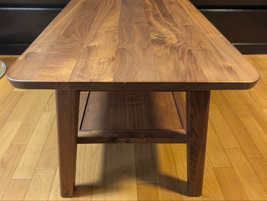 BRUNO 天然木センターテーブル 95サイズ /ウォールナット/引出し付き