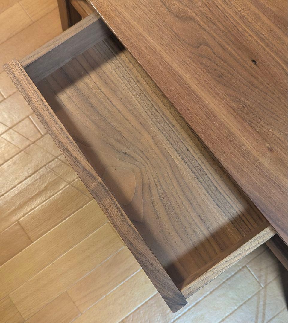 BRUNO 天然木センターテーブル 95サイズ /ウォールナット/引出し付き