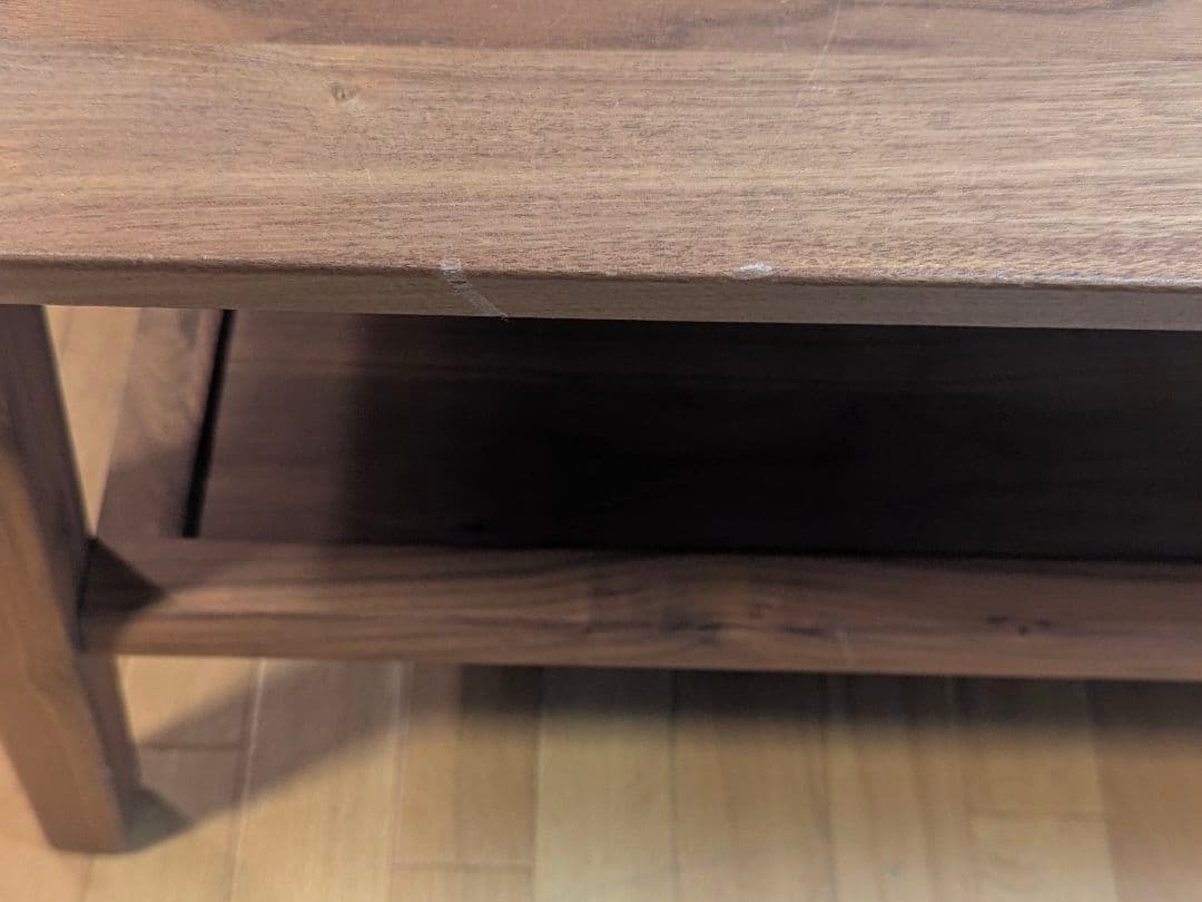 BRUNO 天然木センターテーブル 95サイズ /ウォールナット/引出し付き