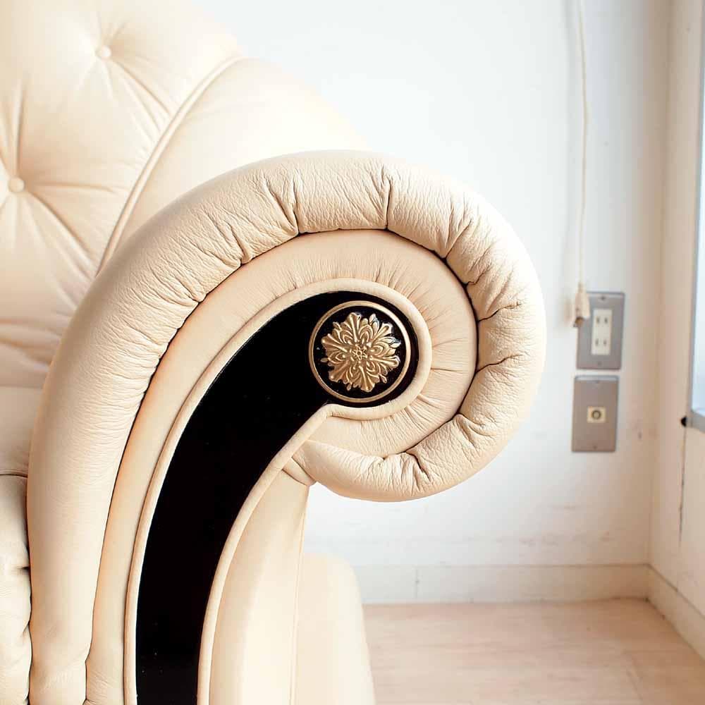 イタリア CARTEI 本革ソファ 1人掛け エレガント ZR24327